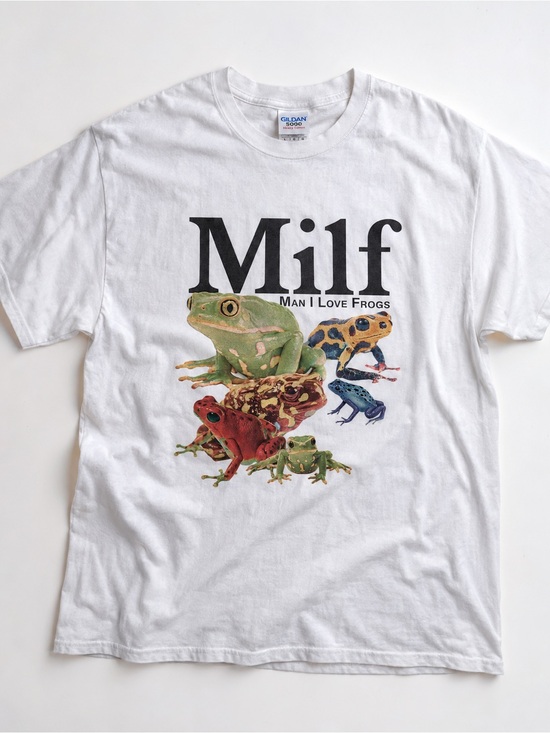 Gildan Other - Gildan White T‑Shirt with Black Print